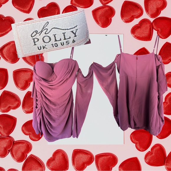Oh Polly Dresses & Skirts - Oh Polly Mauve Draped Mini Dress